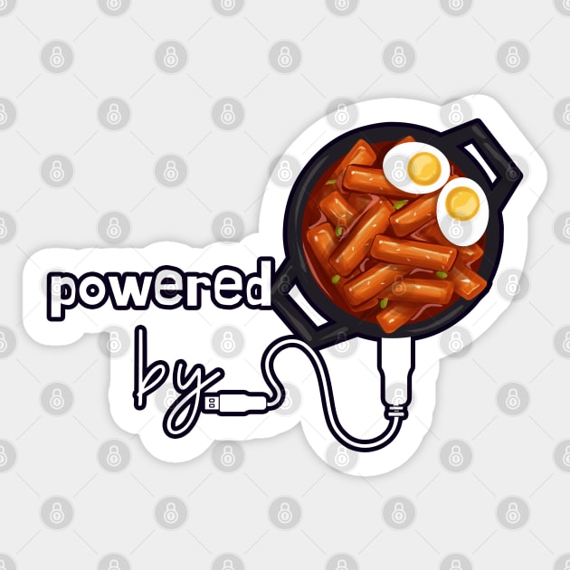 Powered by Tteokbokki Sticker by leBoosh-Designs